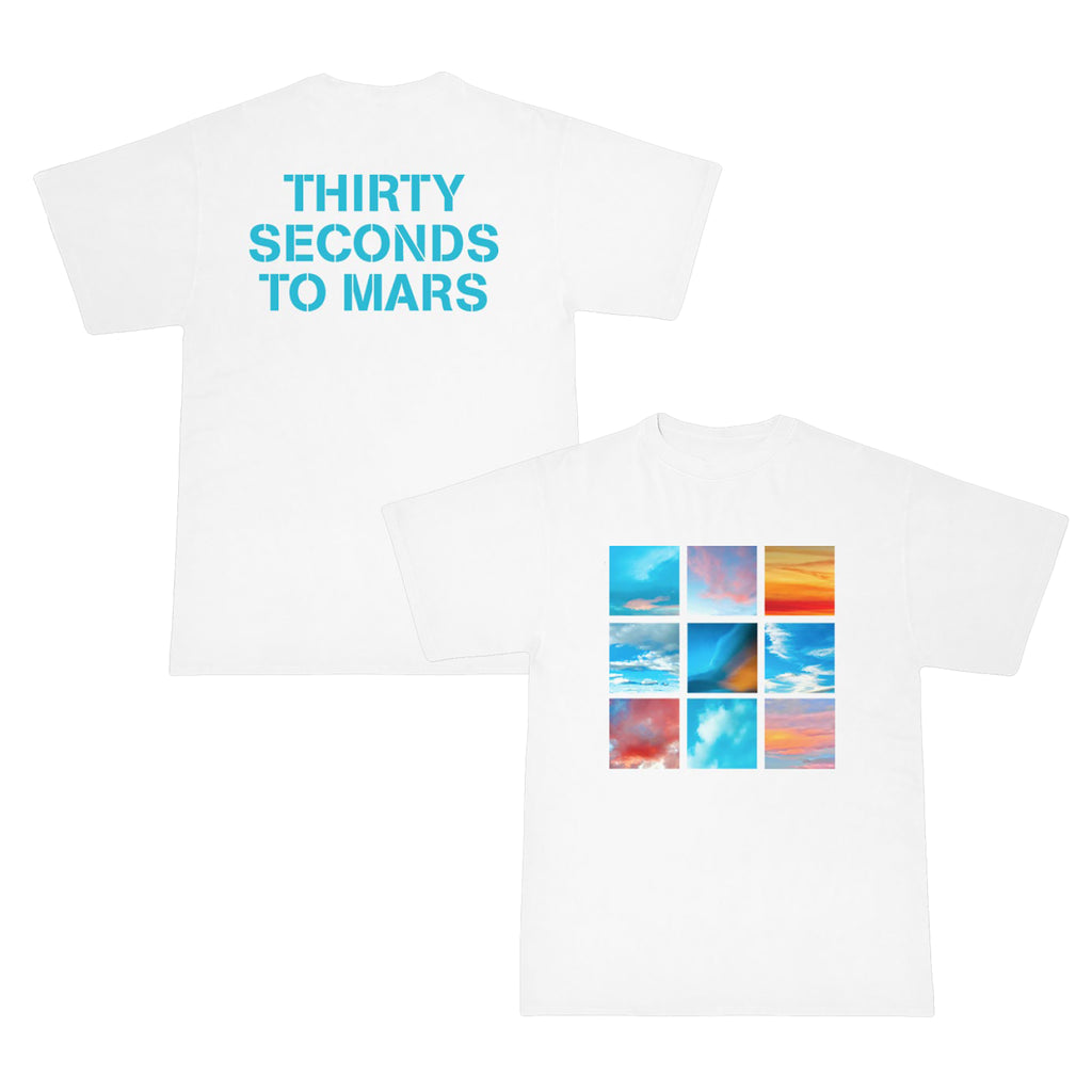 It's The End Of The World But It's A Beautiful Day THIRTY SECONDS TO MARS SUNSET AND SKIES TEE 