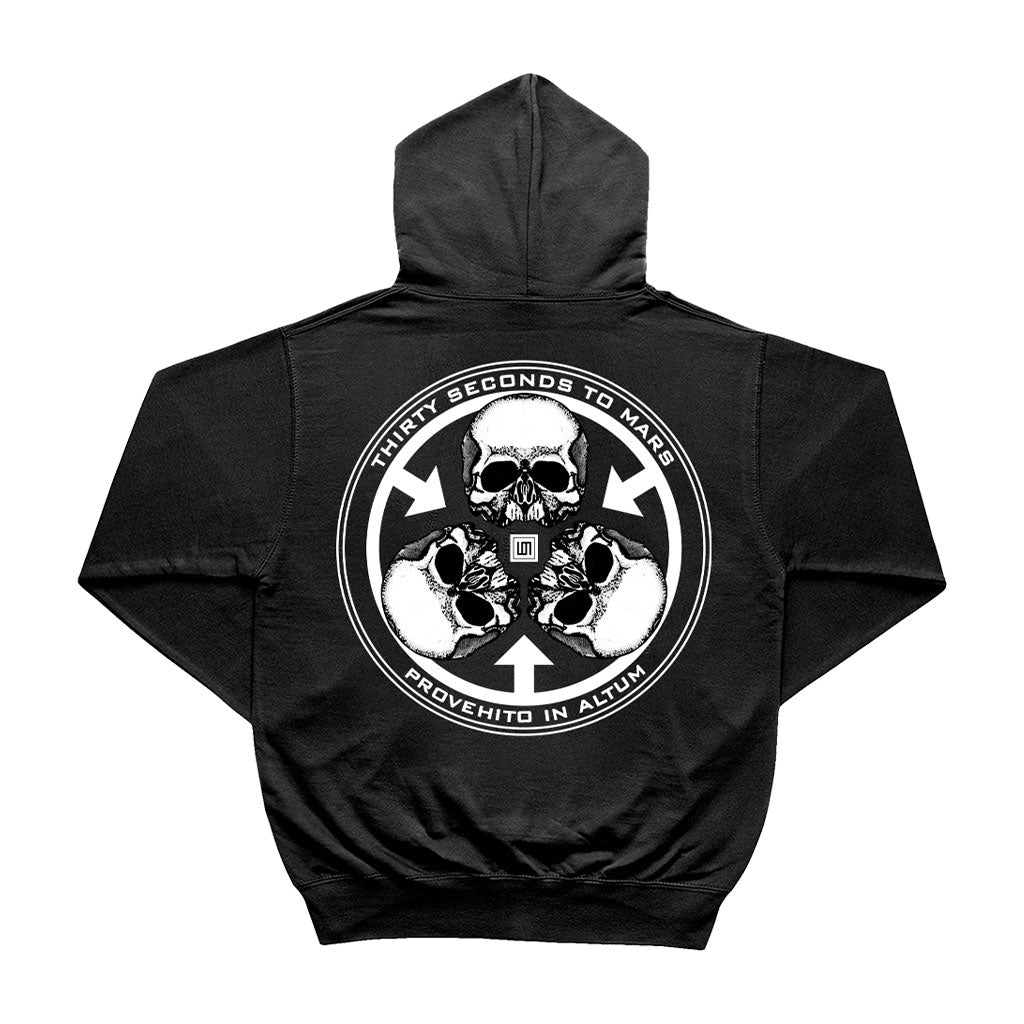 Thirty Seconds To Mars Holiday Zip Hoodie with Trinity Skull