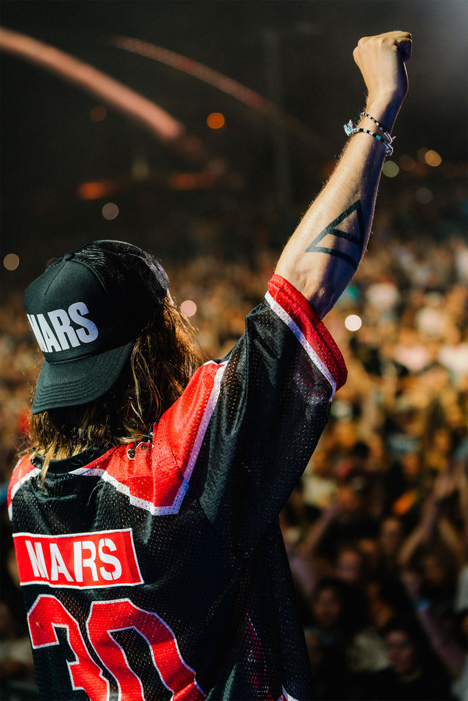 Jared Leto in the MARS Trucker Hat on stage