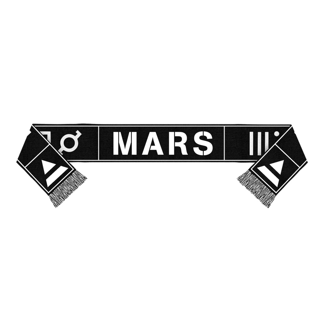 THIRTY SECONDS TO MARS GLYPH KNITTED SCARF